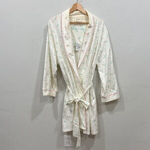 Vintage Anne Lewin New York Floral Cotton Robe | Cottagecore | Size M